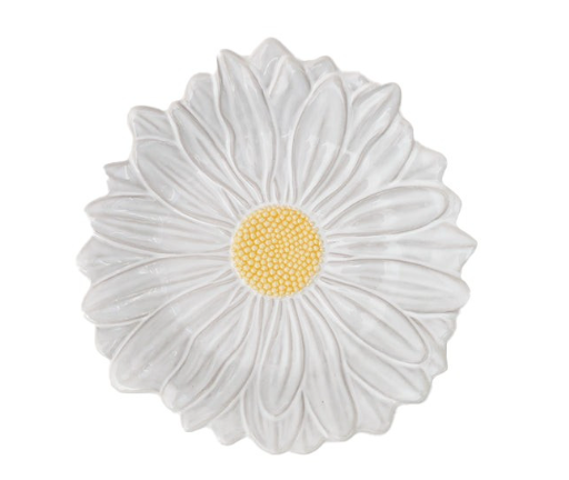 assiette margueritte bordallo pinheiro barbotine printemps fleur blanche et jaune céramique portugaise faite et peinte à la main 19e siècle