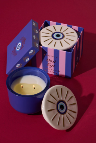 Bougie Œil protecteur en verre & en céramique - collection CHARMED