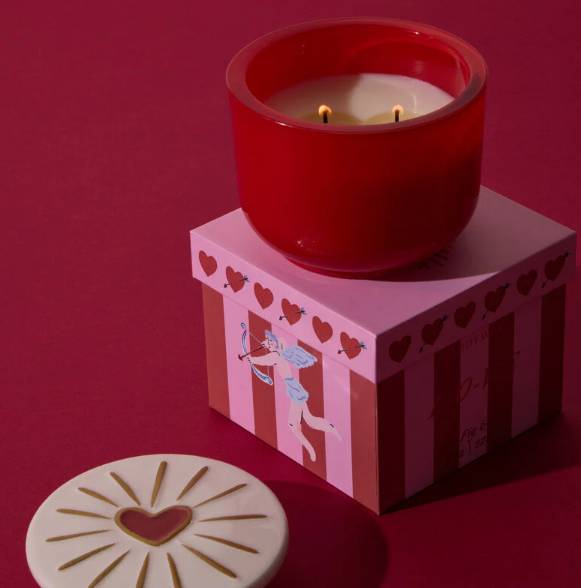 Bougie Cœur en verre & en céramique - collection CHARMED