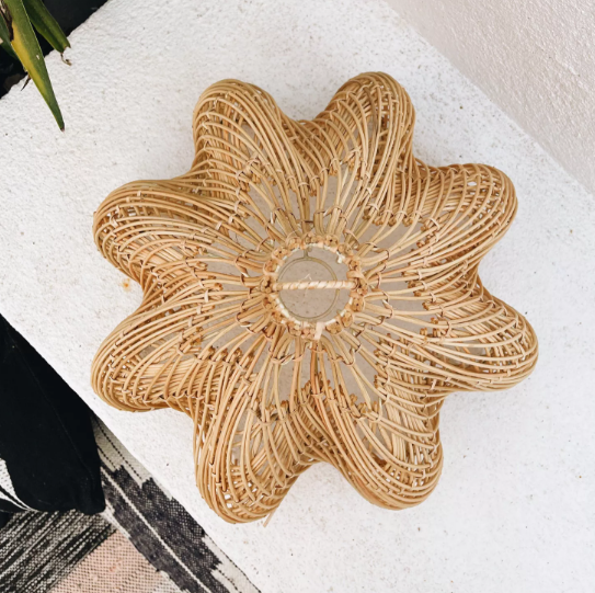 Lustre en rotin artisanale - GLENO