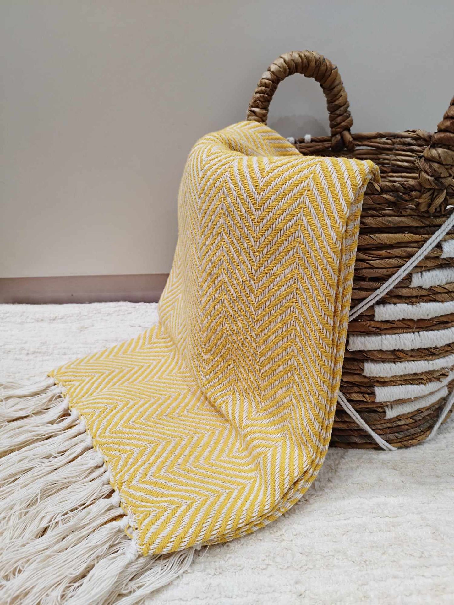 Plaid motif chevrons en coton 135*200cm
