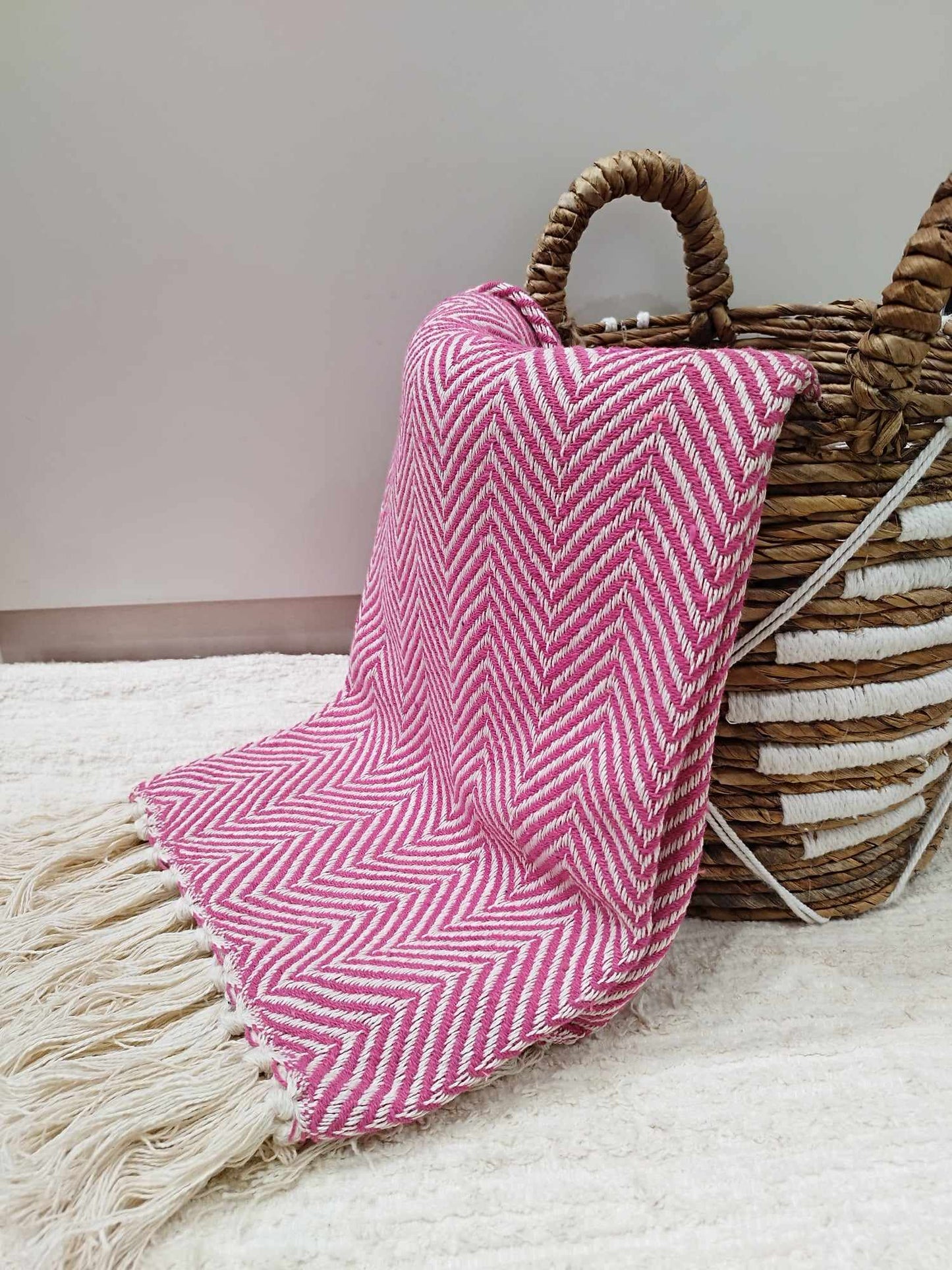 Plaid motif chevrons en coton 135*200cm
