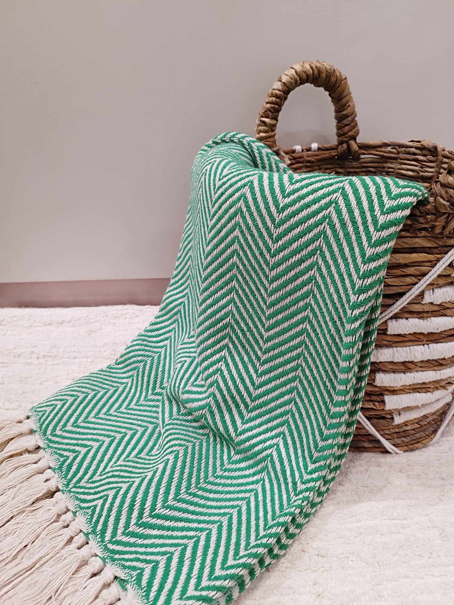 Plaid motif chevrons en coton 135*200cm
