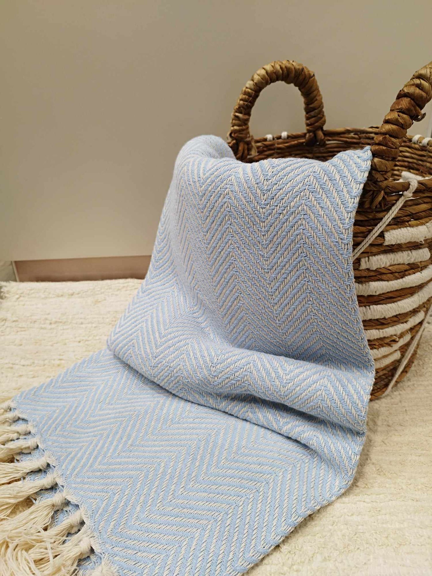 Plaid motif chevrons en coton 135*200cm