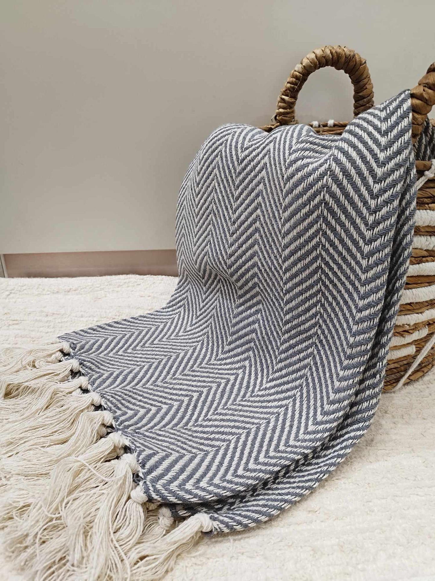 Plaid motif chevrons en coton 135*200cm