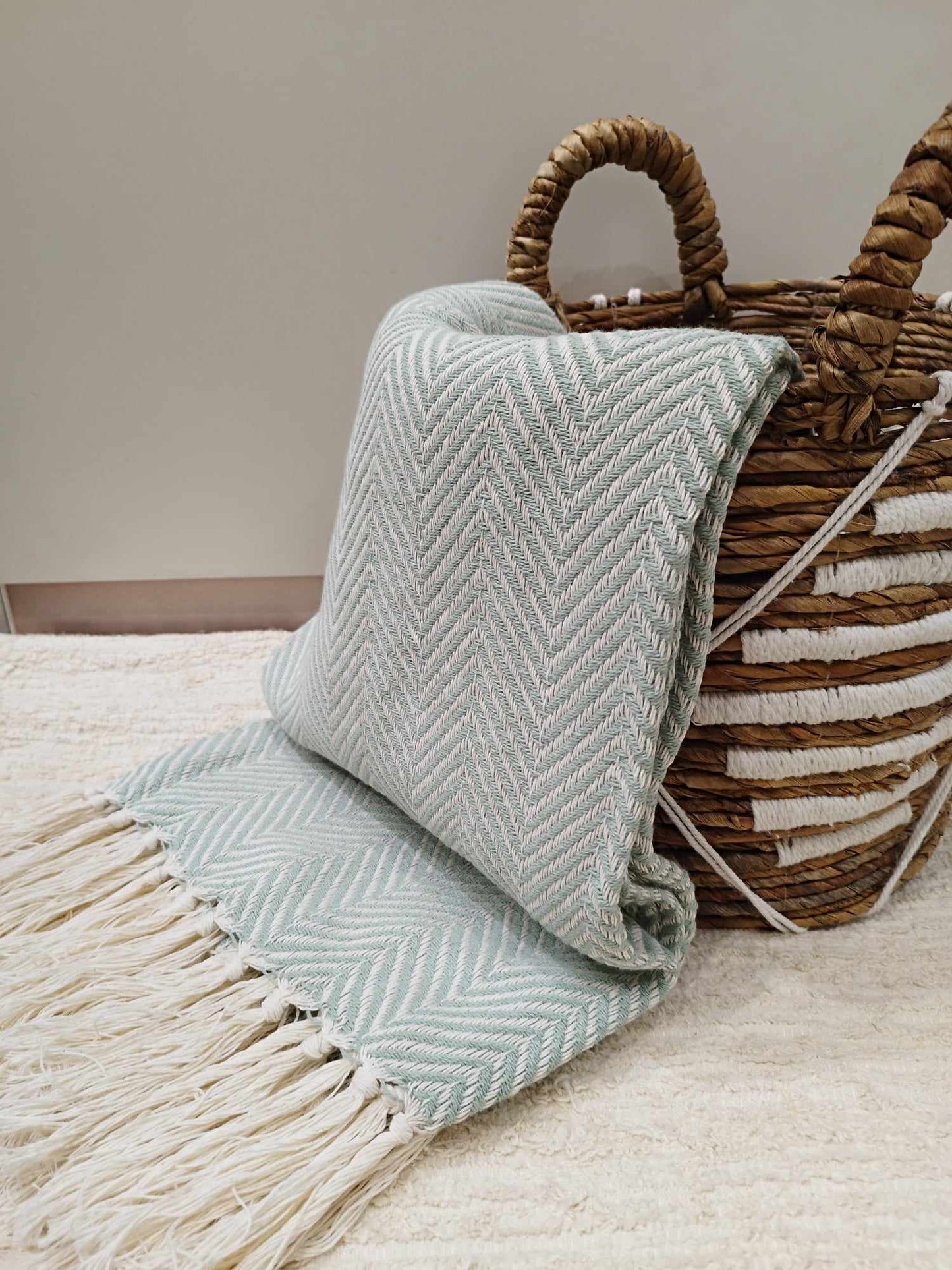 Plaid motif chevrons en coton 135*200cm