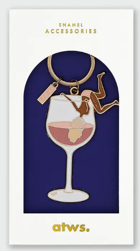 Porte-clés Verre de vin - accessoire coloré & idée cadeau
