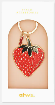 Porte-clés Fraise - accessoire coloré & idée cadeau