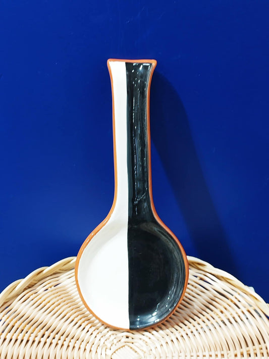 Repose cuillère bicolore - Céramique artisanale portugaise A LOJA DA CERAMICA