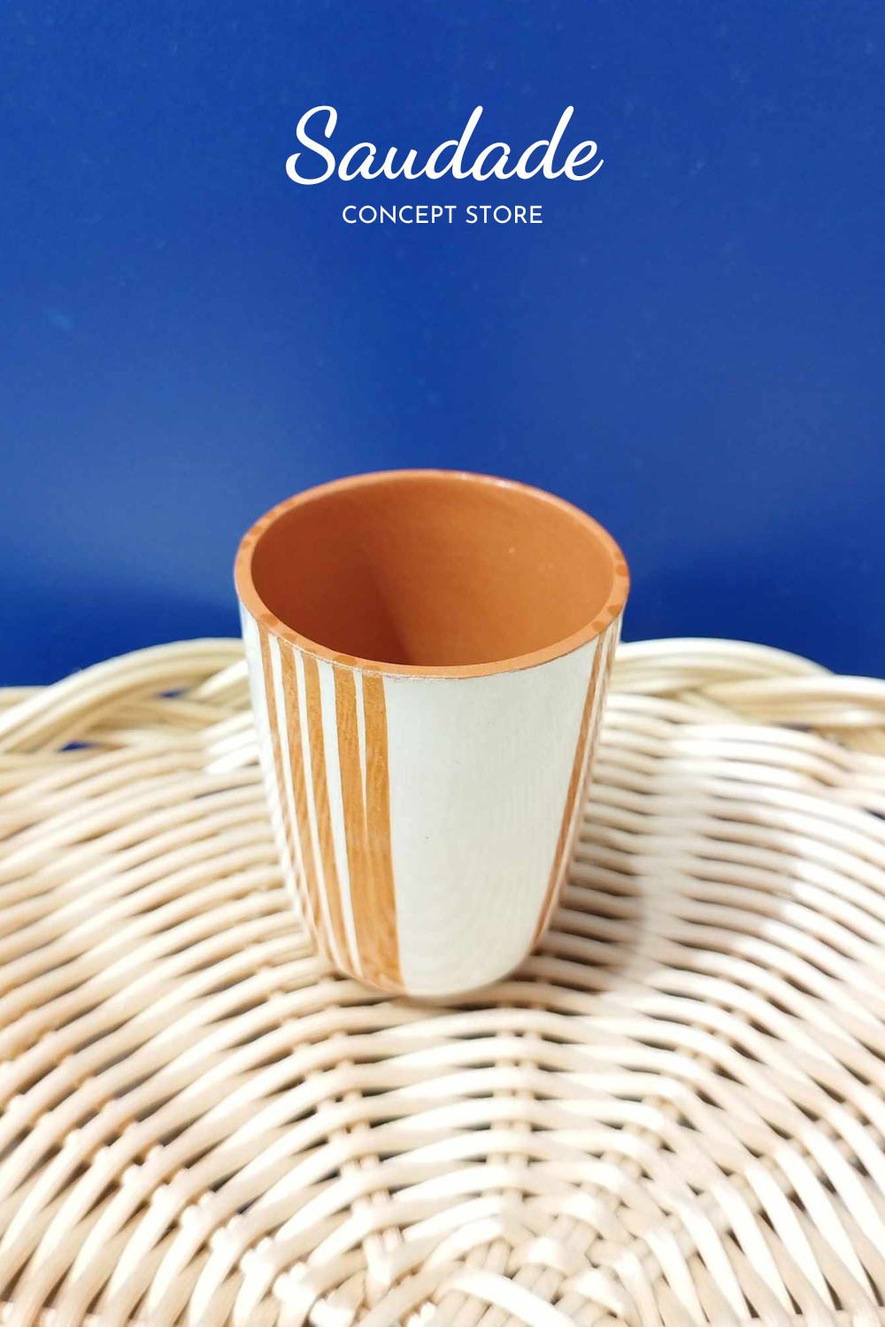Tasse à café "bande de lignes" - Céramique artisanale A LOJA DA CERAMICA
