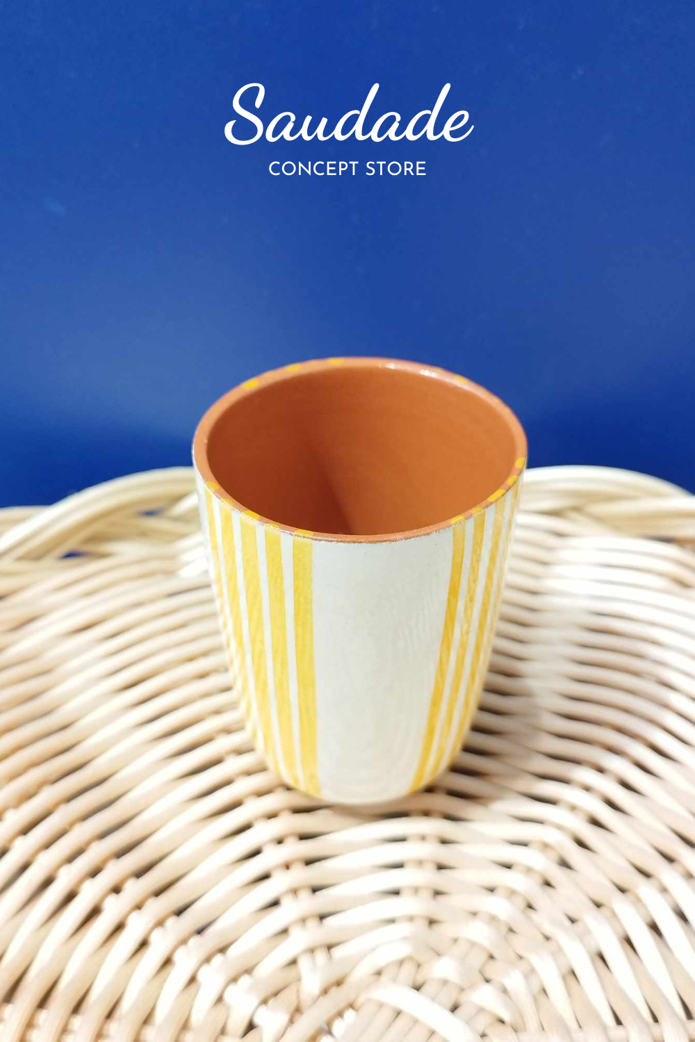 Tasse à café "bande de lignes" - Céramique artisanale A LOJA DA CERAMICA