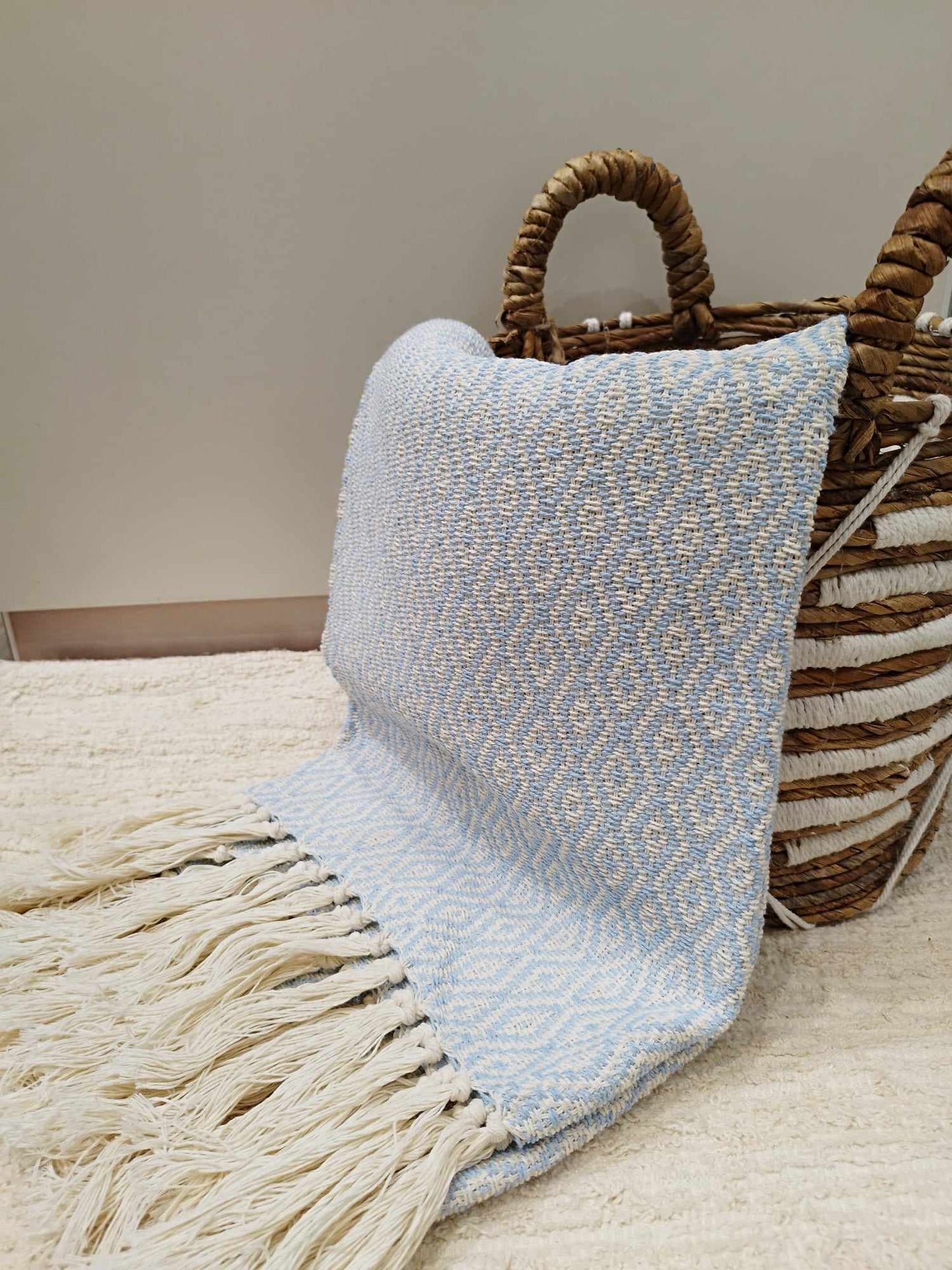 Plaid motif losange en coton 135*200cm