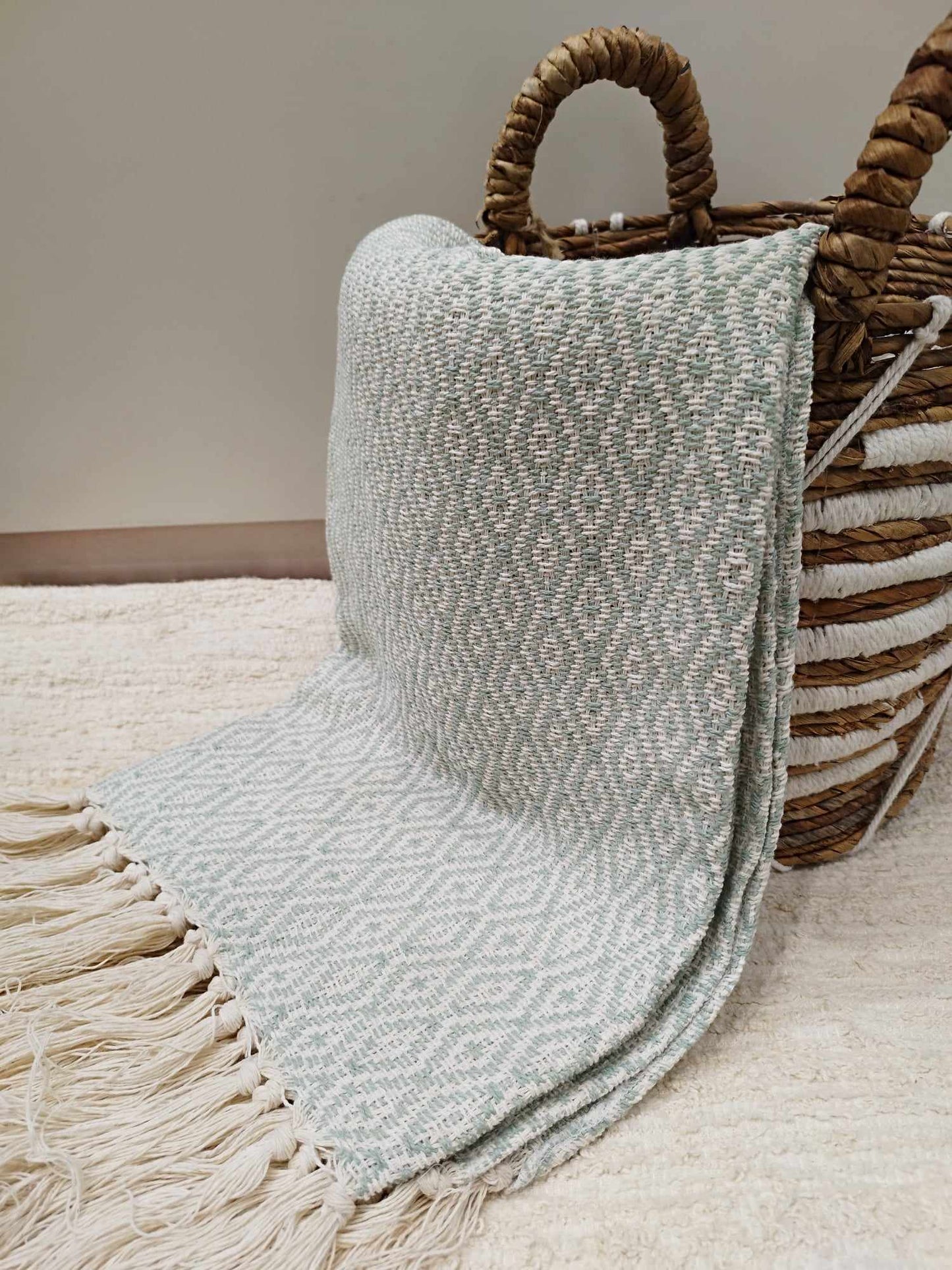 Plaid motif losange en coton 135*200cm