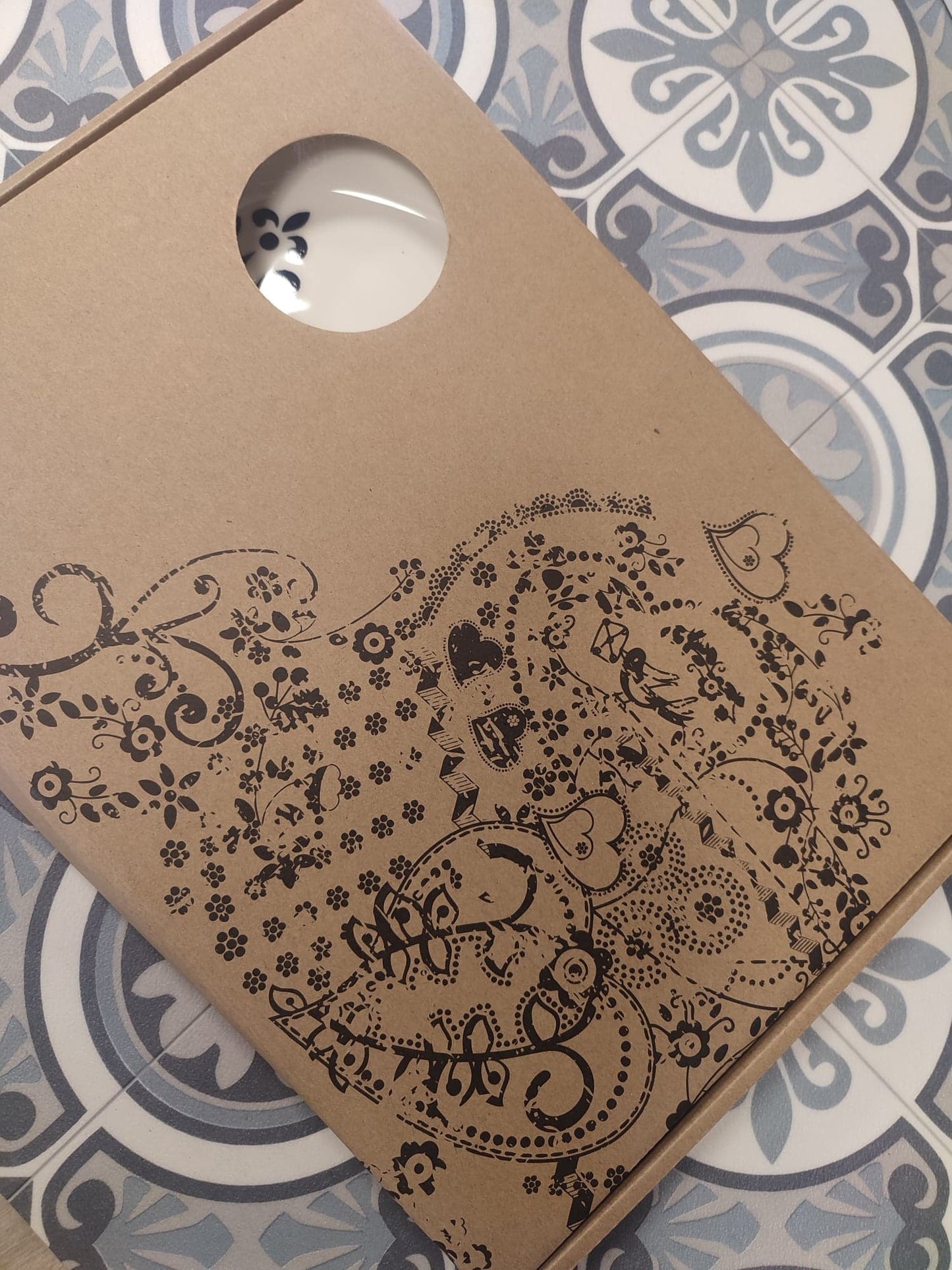 plat à cake plat de service rectangulaire azulejos boîte cobalt bleu portugal duro céramique artisanale