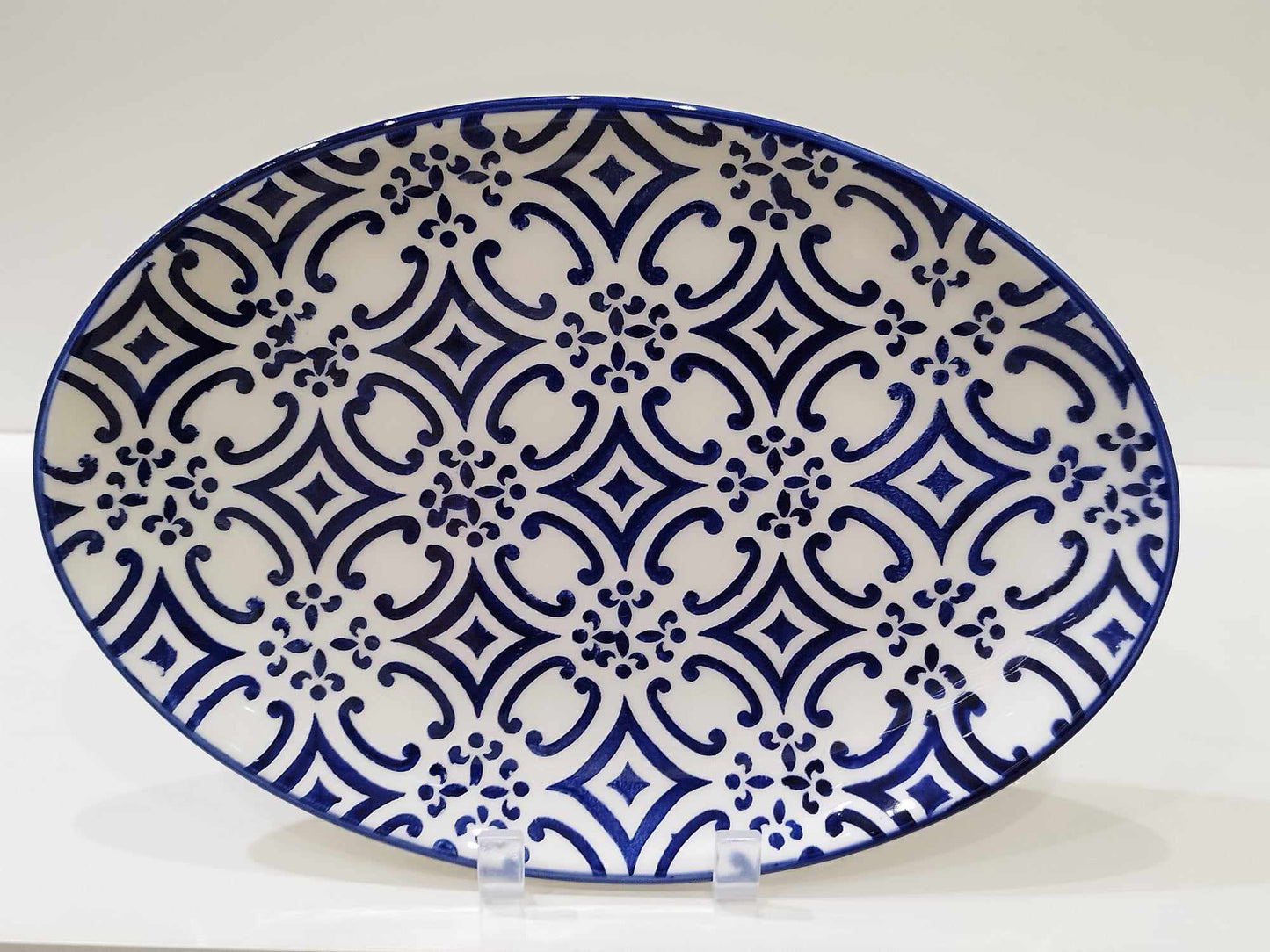 Plat oval motif azulejos
