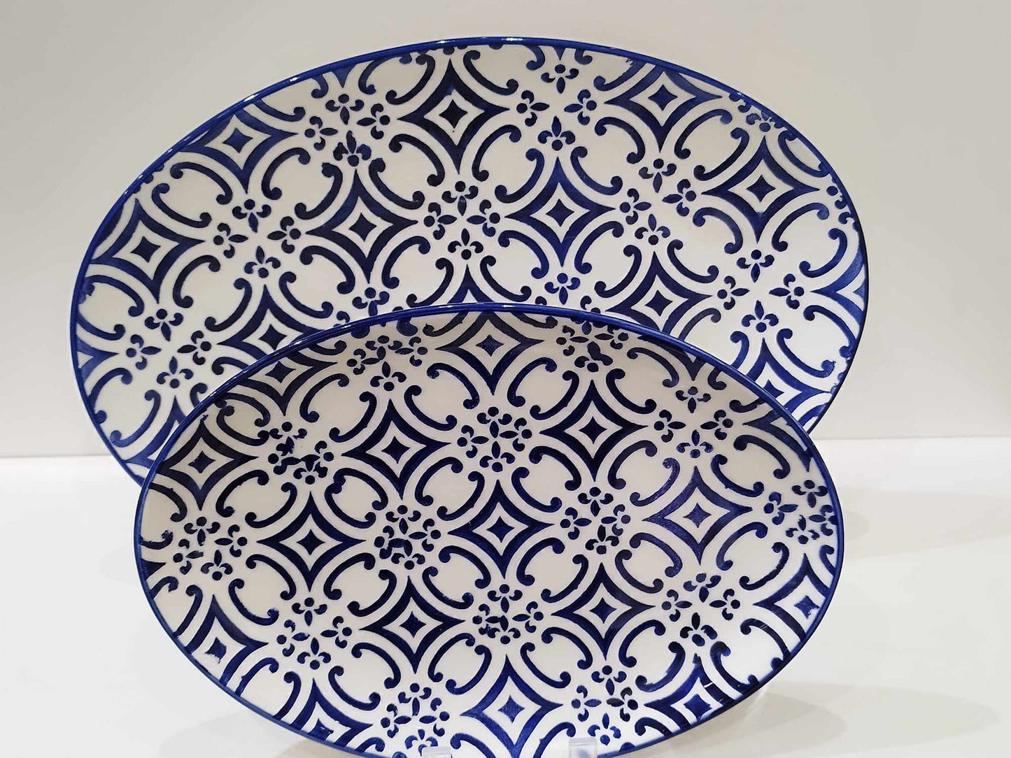 Plat oval motif azulejos