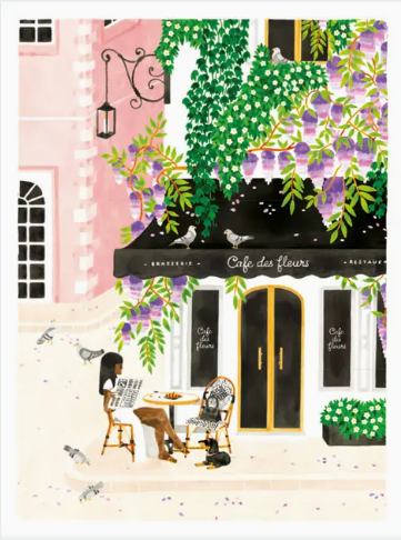 Affiche 30x40 cm "CAFE DE PARIS" par Claire Leina