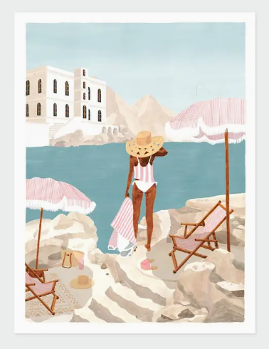 Affiche 30x40 cm "PLAGE" par Claire Leina