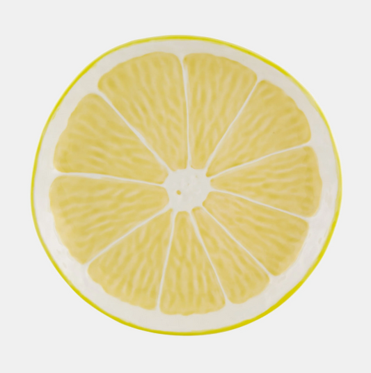 Assiette citron en faïence - Céramique artisanale BORDALLO PINHEIRO