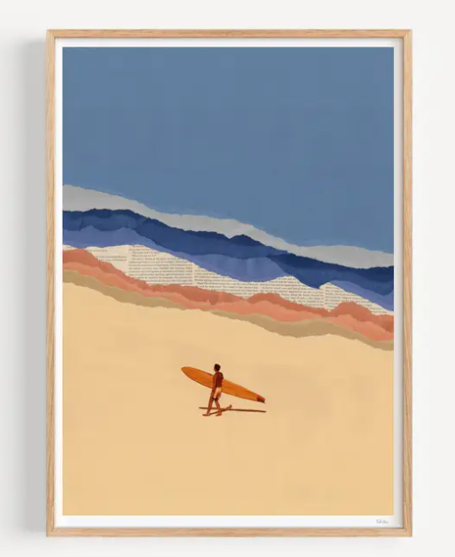 Affiche 30x40 cm "BEACH BOY SURFER" par Ciel Glue