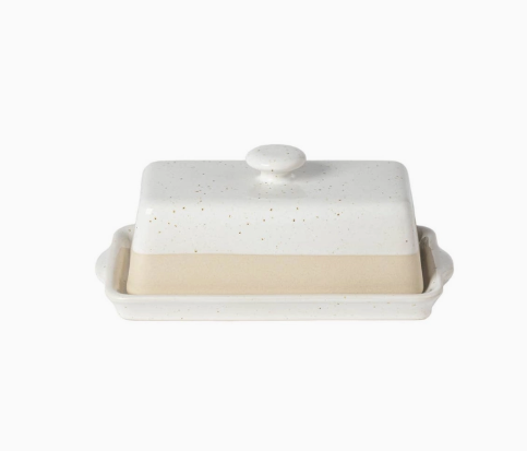 Beurrier blanc et crème - Céramique artisanale portugaise