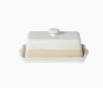 Beurrier blanc et crème - Céramique artisanale portugaise
