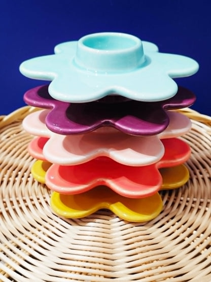 Bougeoir fleur pour bougie chauffe-plat – Artisanat portugais