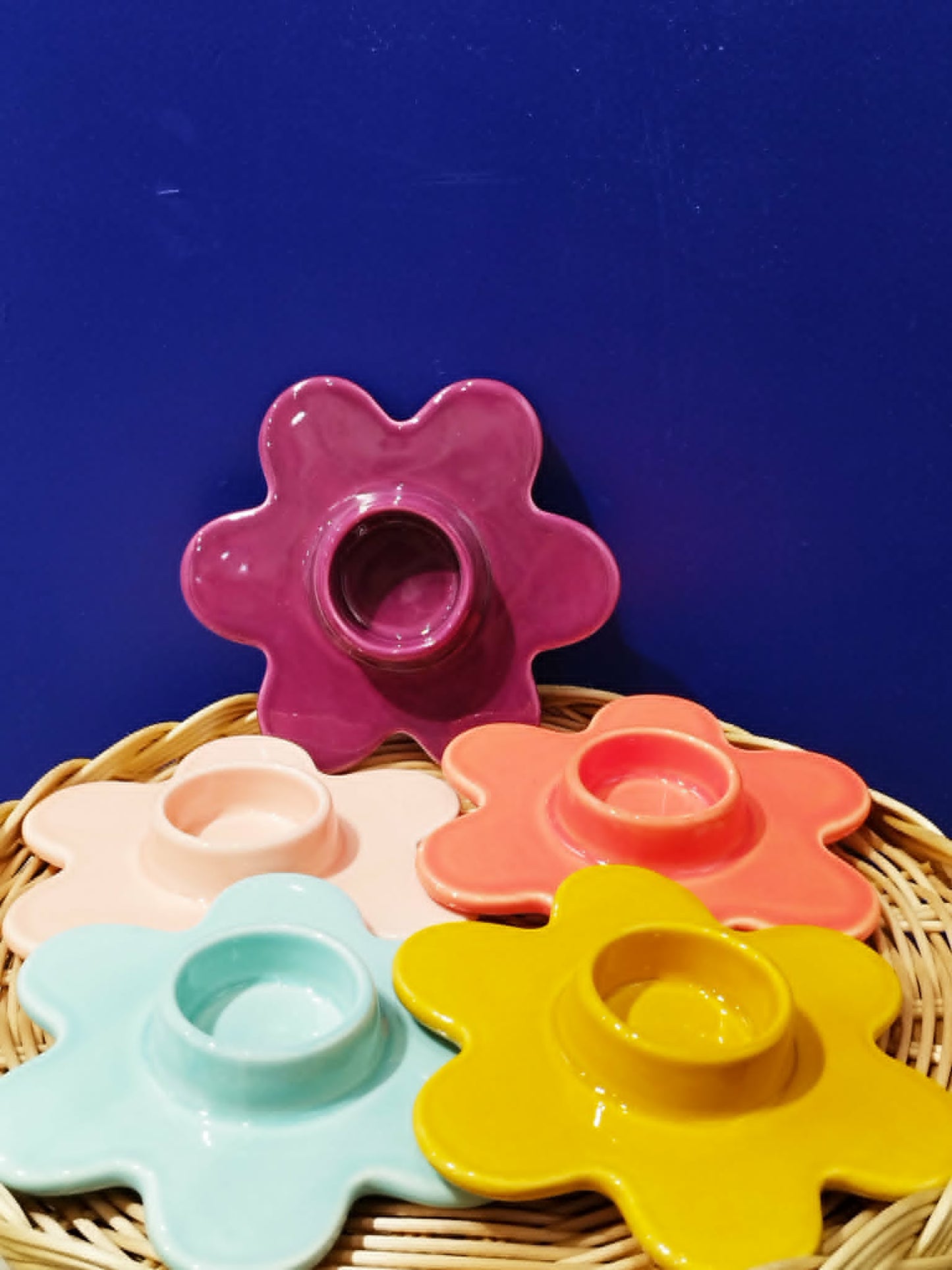 Bougeoir fleur pour bougie chauffe-plat – Artisanat portugais