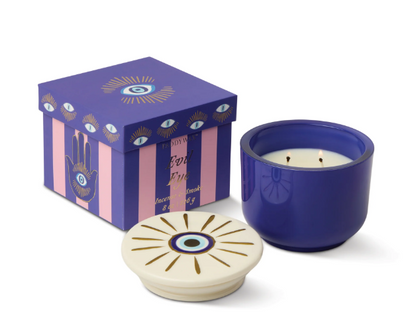 Bougie Œil protecteur en verre & en céramique - collection CHARMED