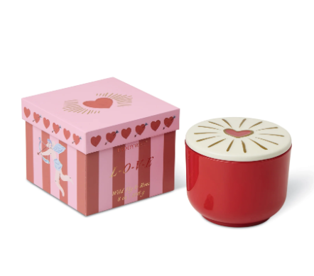 Bougie Cœur en verre & en céramique - collection CHARMED