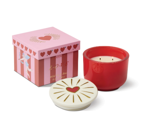 Bougie Cœur en verre & en céramique - collection CHARMED