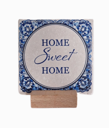 Carreau décoratif en céramique à message "Home sweet home" – fabrication artisanale