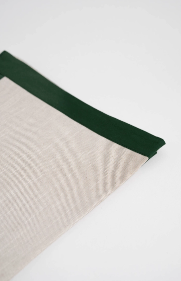 Chemin de table à bordure en coton recyclé - Fait au Portugal