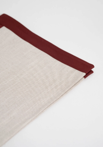 Chemin de table à bordure en coton recyclé - Fait au Portugal