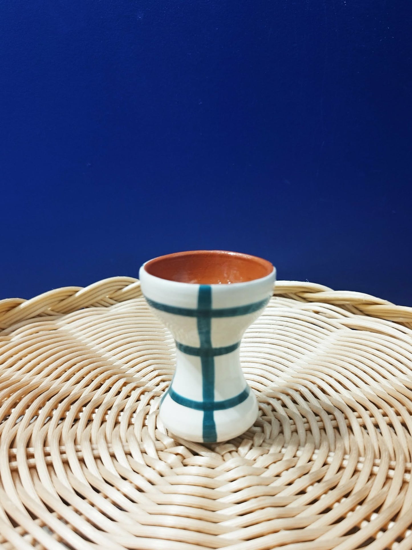 Coquetier quadrillés - Céramique artisanale portugaise A LOJA DA CERAMICA