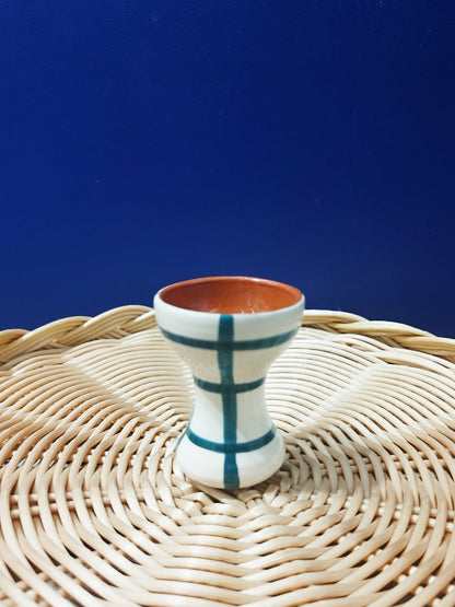 Coquetier quadrillés - Céramique artisanale portugaise A LOJA DA CERAMICA