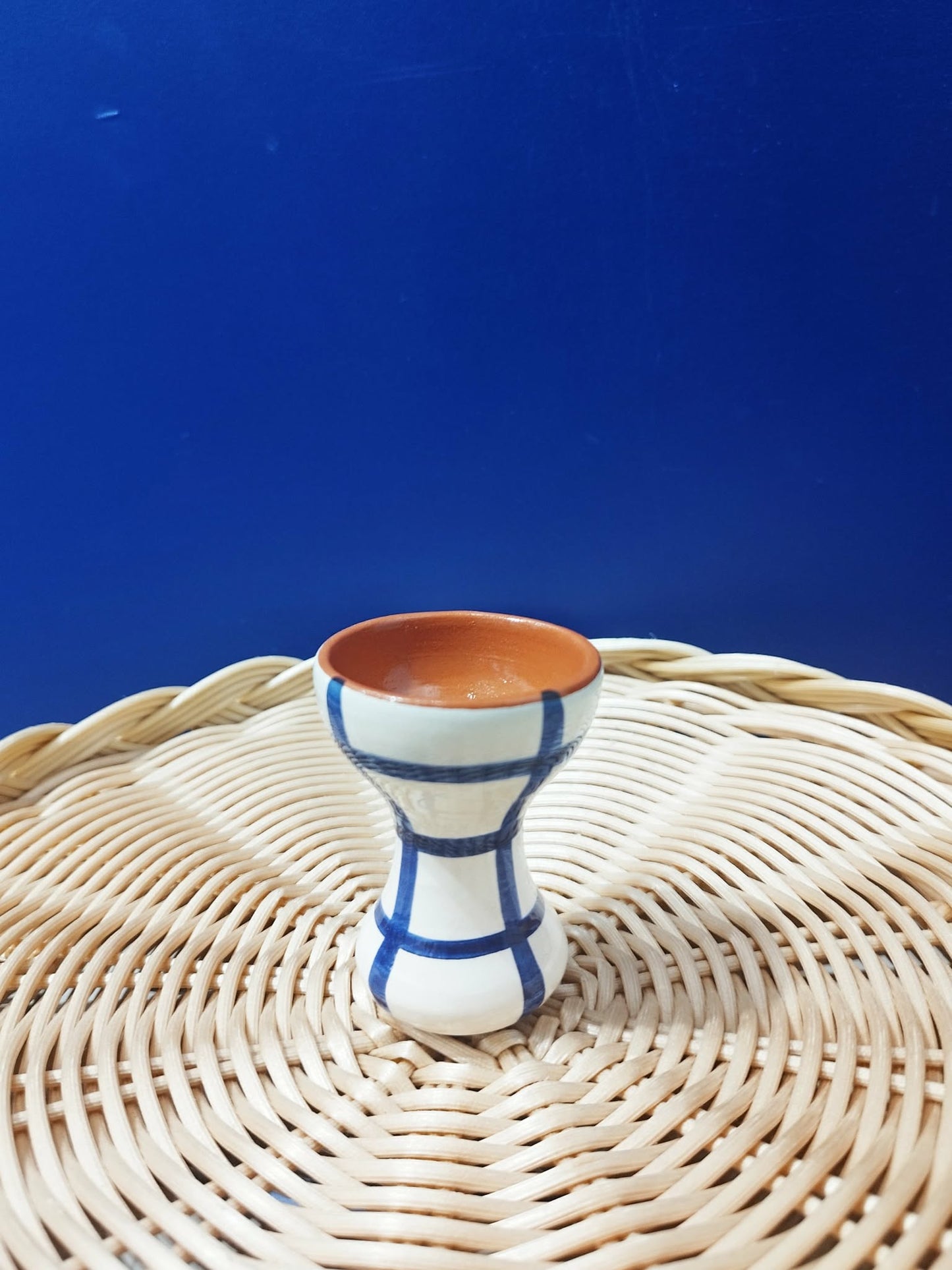 Coquetier quadrillés - Céramique artisanale portugaise A LOJA DA CERAMICA