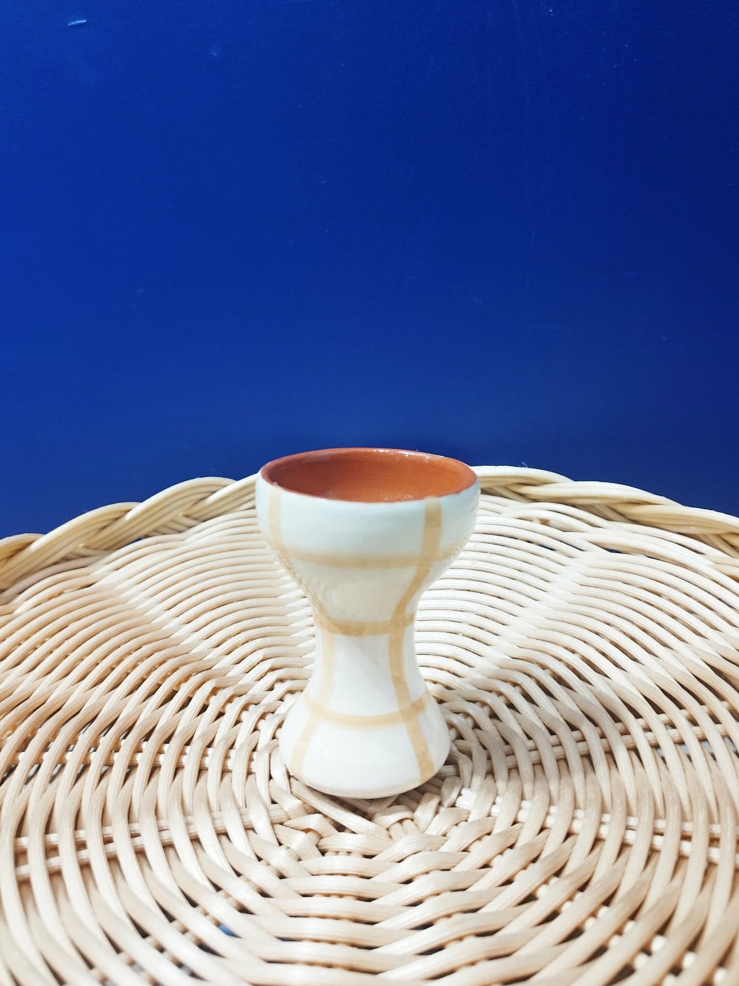 Coquetier quadrillés - Céramique artisanale portugaise A LOJA DA CERAMICA