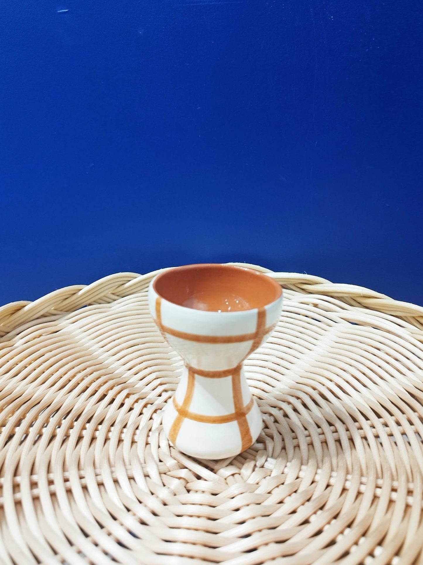 Coquetier quadrillés - Céramique artisanale portugaise A LOJA DA CERAMICA
