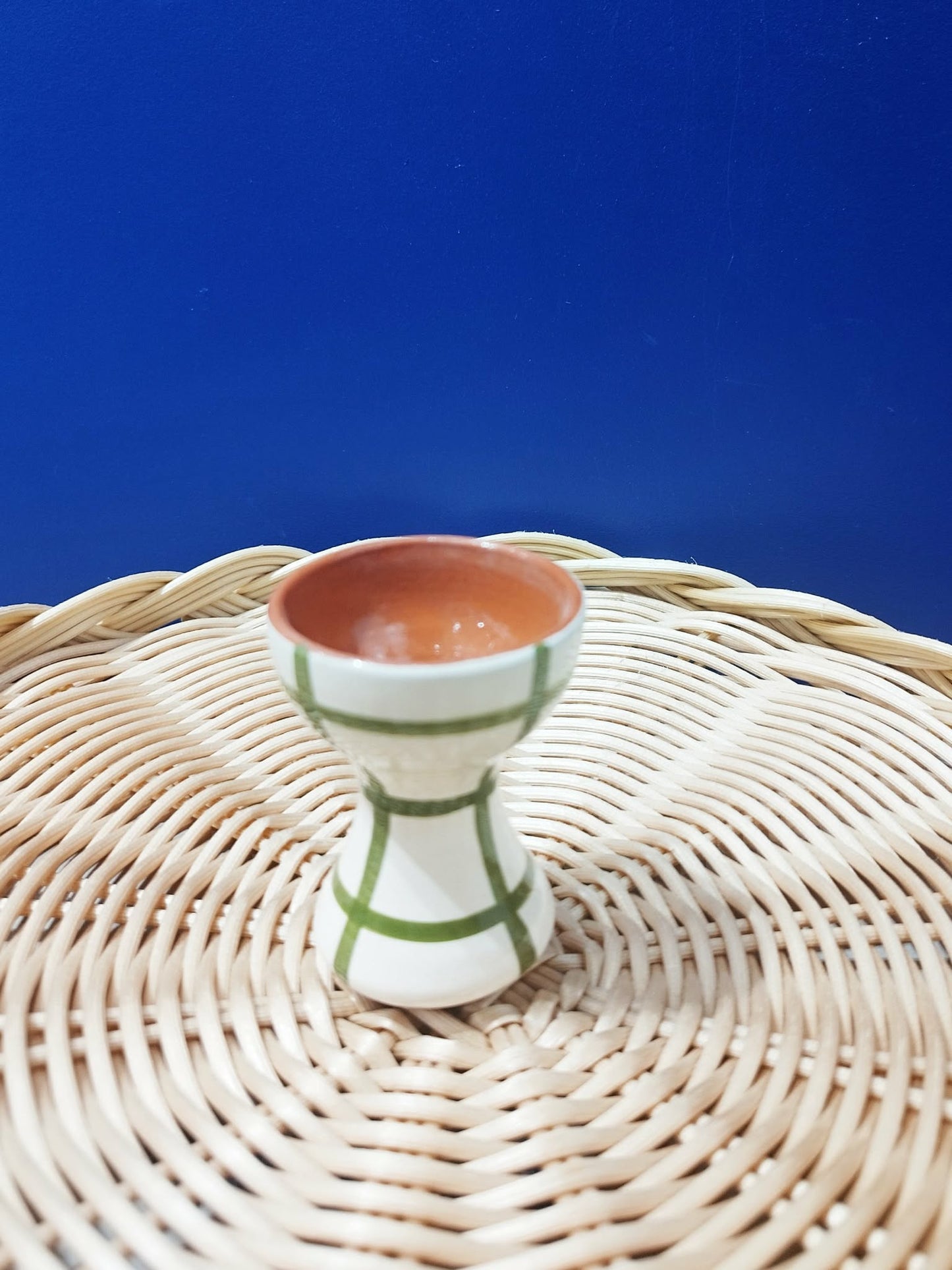 Coquetier quadrillés - Céramique artisanale portugaise A LOJA DA CERAMICA