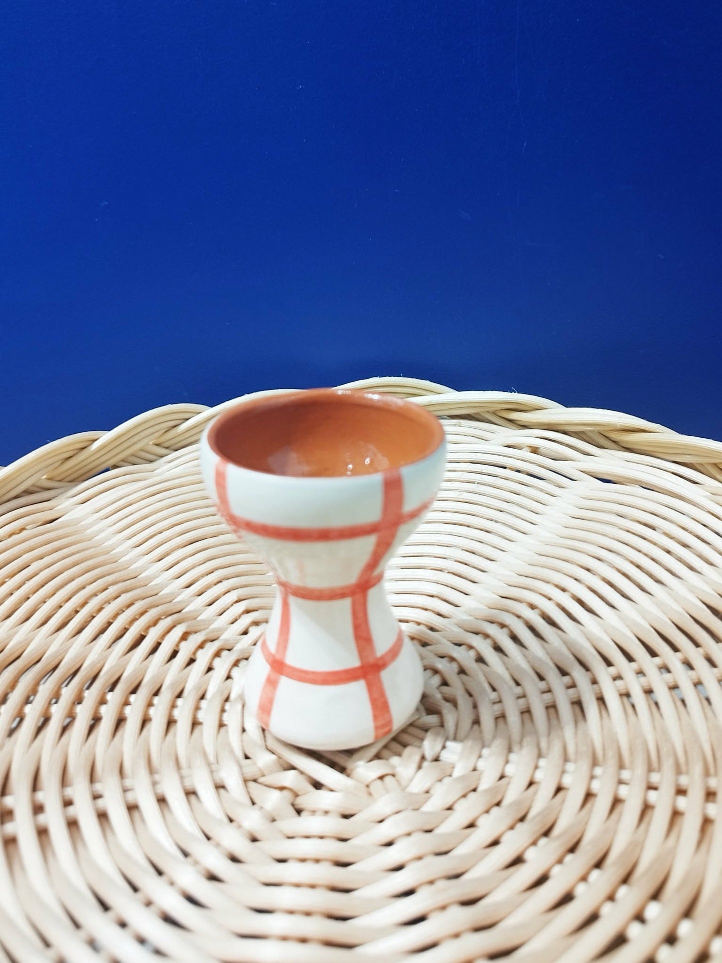 Coquetier quadrillés - Céramique artisanale portugaise A LOJA DA CERAMICA