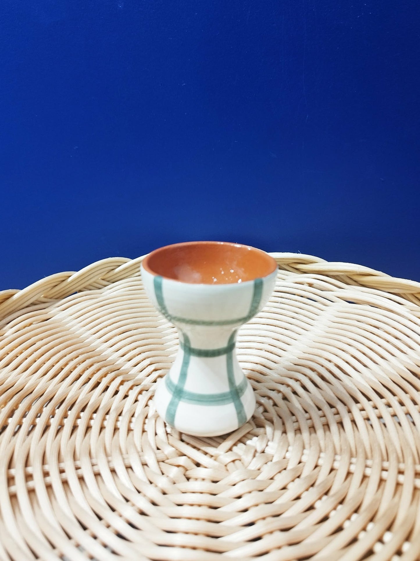 Coquetier quadrillés - Céramique artisanale portugaise A LOJA DA CERAMICA