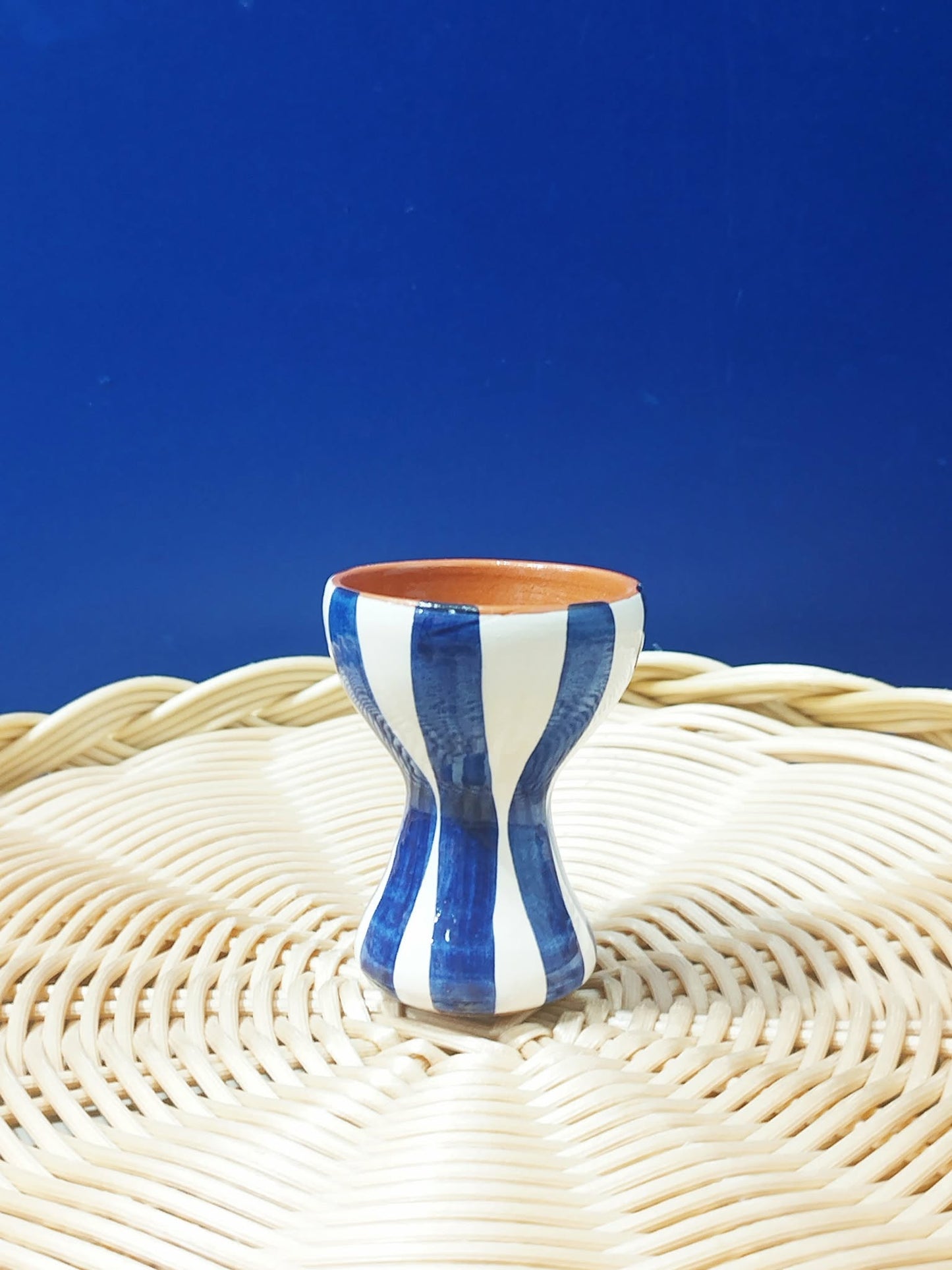 Coquetier rayures épaisses - Céramique artisanale portugaise A LOJA DA CERAMICA