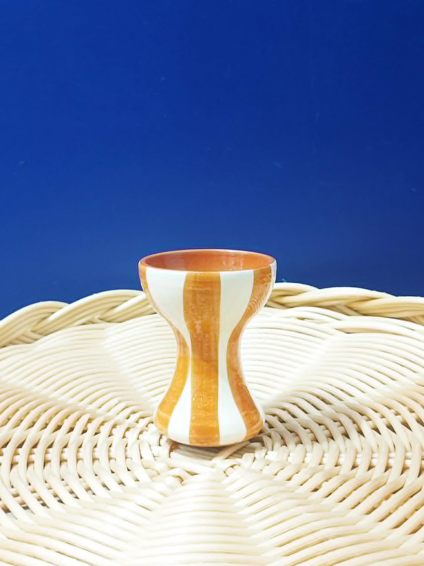 Coquetier rayures épaisses - Céramique artisanale portugaise A LOJA DA CERAMICA