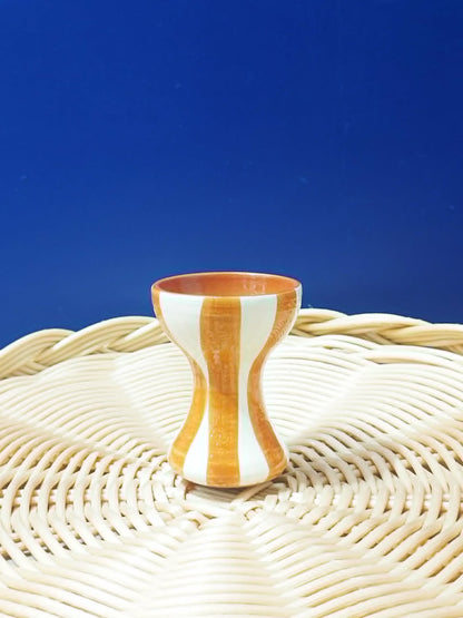 Coquetier rayures épaisses - Céramique artisanale portugaise A LOJA DA CERAMICA