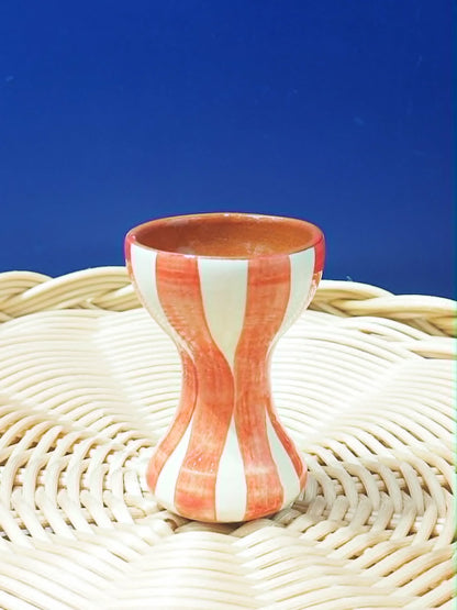 Coquetier rayures épaisses - Céramique artisanale portugaise A LOJA DA CERAMICA