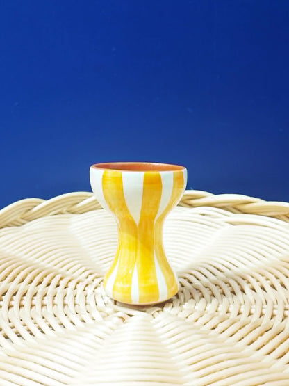 Coquetier rayures épaisses - Céramique artisanale portugaise A LOJA DA CERAMICA