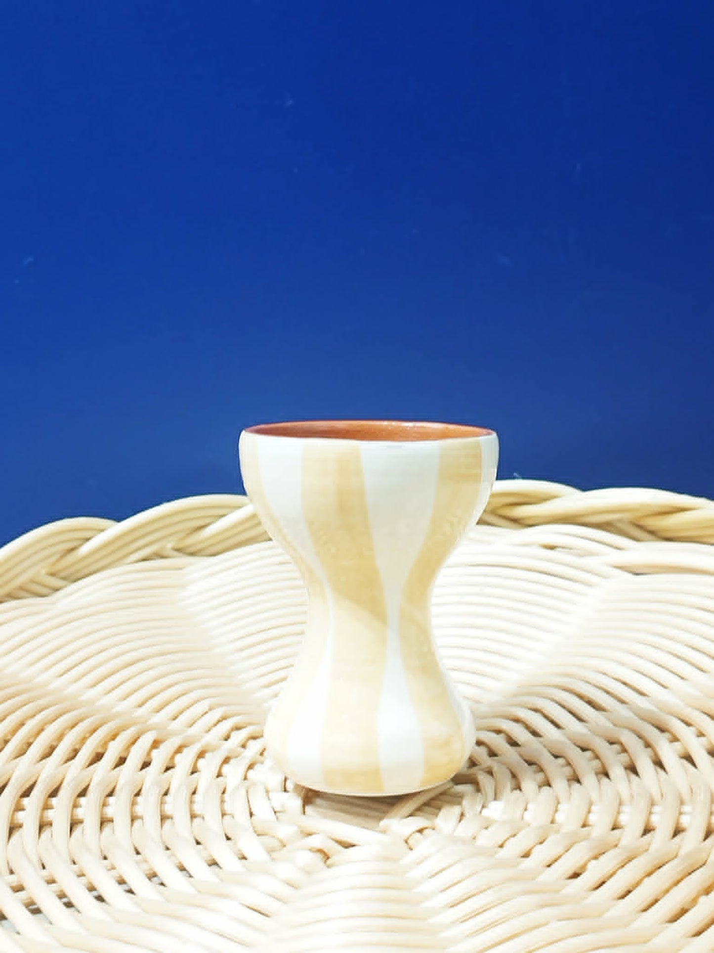 Coquetier rayures épaisses - Céramique artisanale portugaise A LOJA DA CERAMICA