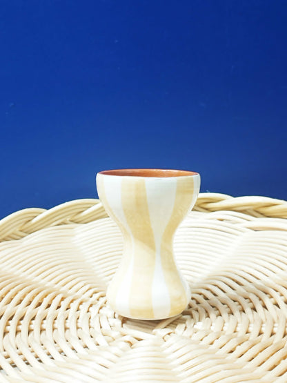 Coquetier rayures épaisses - Céramique artisanale portugaise A LOJA DA CERAMICA