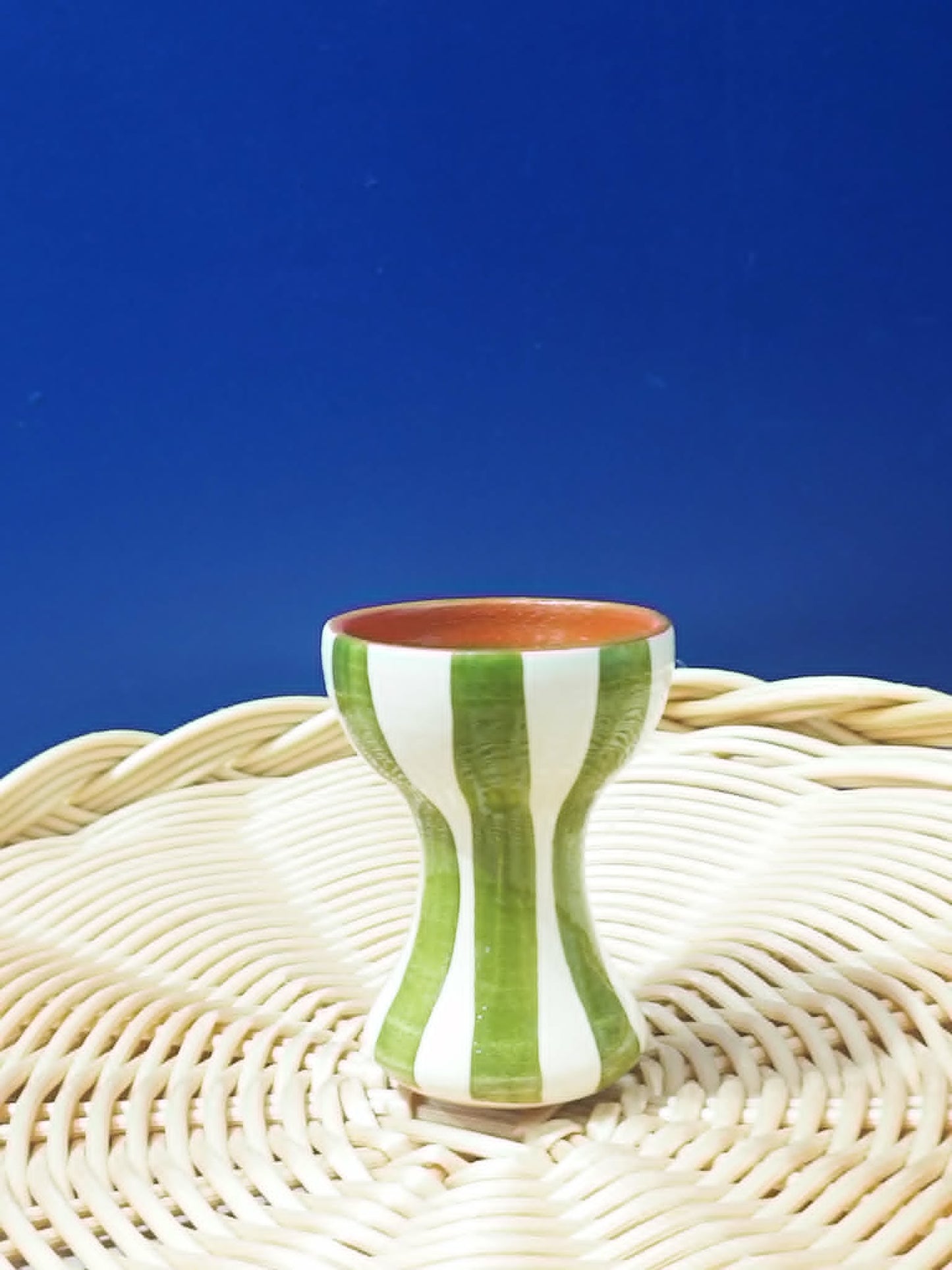 Coquetier rayures épaisses - Céramique artisanale portugaise A LOJA DA CERAMICA